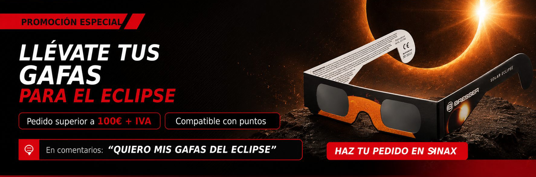 PROMOCIÓN GAFAS ECLIPSE SOLAR SINAX