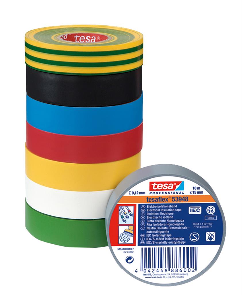 CINTA AISLANTE TESAFLEX 53988 19MMX20M AMR/VDE