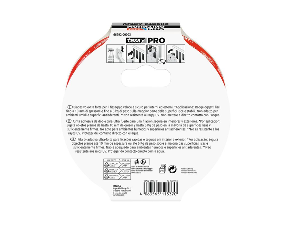 CINTA MONTAJE TESA POWERBOND 66792 19MMX5M
