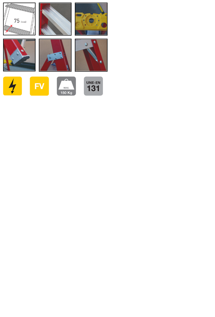 ESCALERA SCAL T-MAX 4 PELDAÑOS FIBRA DE VIDRIO