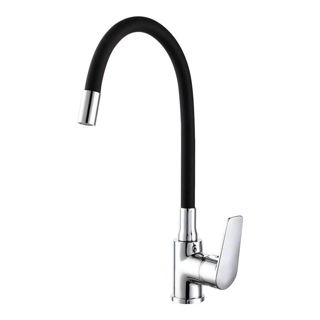 GRIFO COCINA MONOMANDO FLEXIBLE BAIONA NEGRO(01155