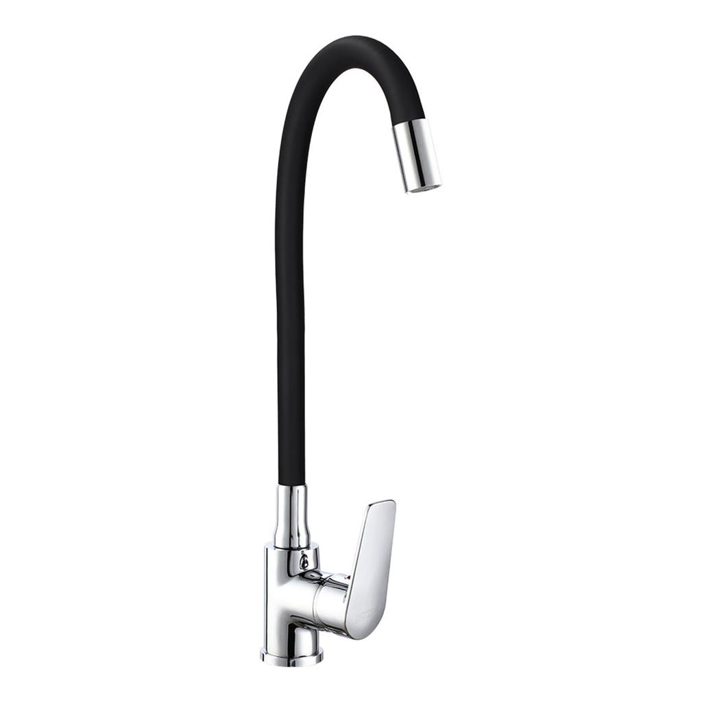 GRIFO COCINA MONOMANDO FLEXIBLE BAIONA NEGRO(01155