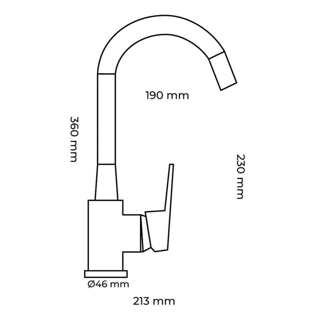 GRIFO COCINA MONOMANDO FLEXIBLE BAIONA NEGRO(01155