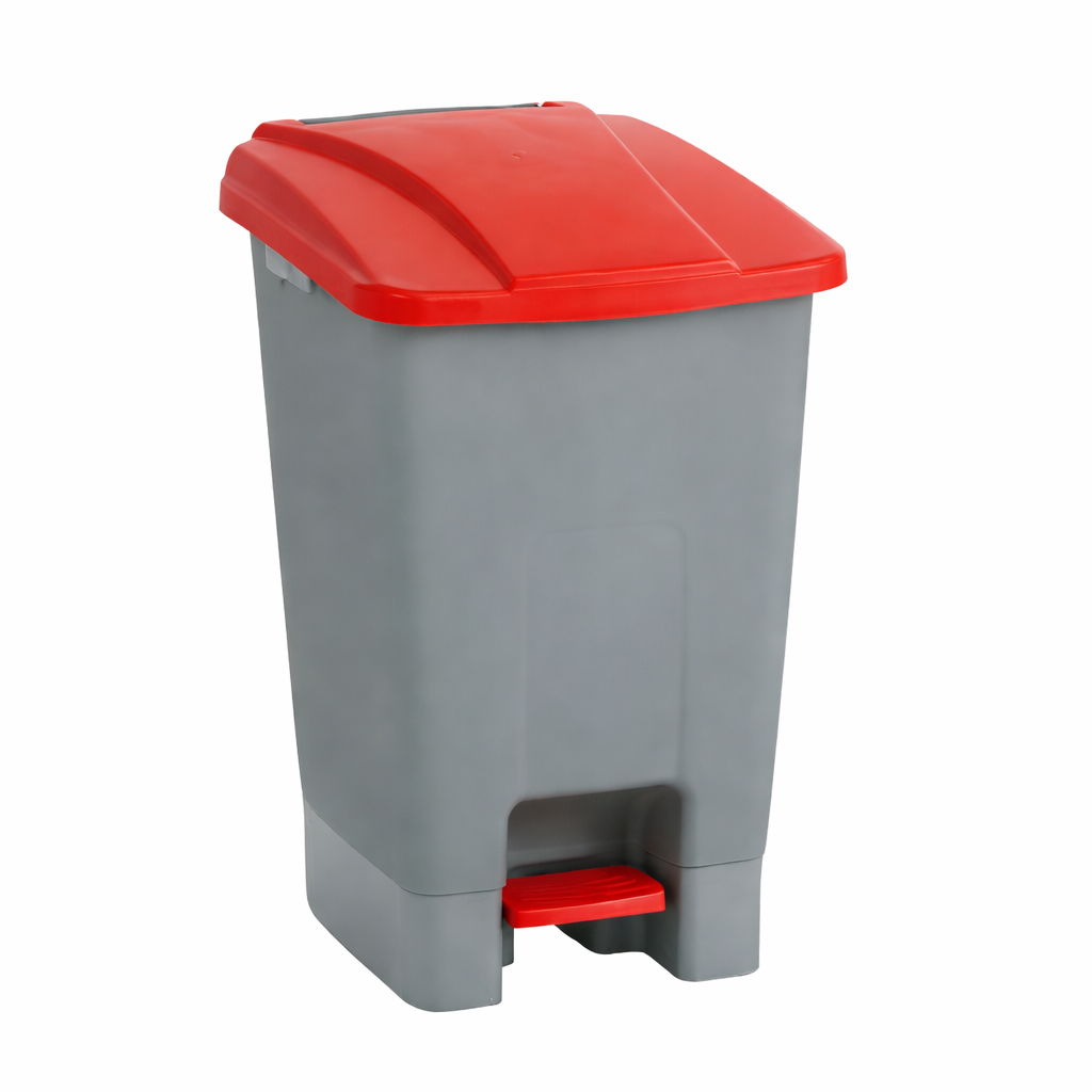 CONTENEDOR C/PEDAL 70L TAPA ROJA MAYA (04309)