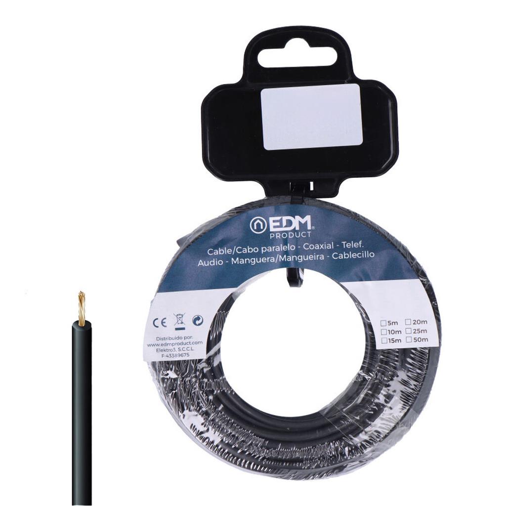 CARRETE CABLE 1,5MM 20M NEGRO (28416)