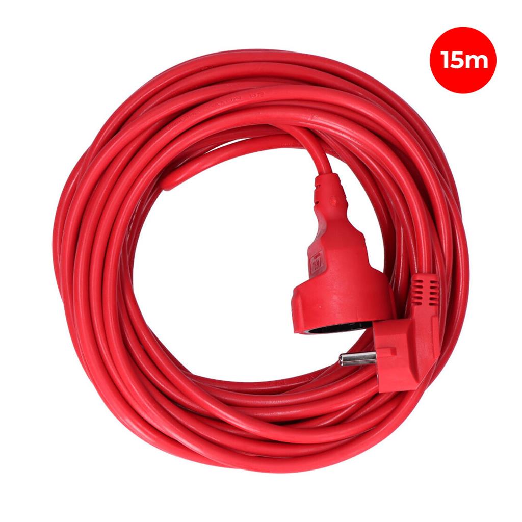 PROLONGADOR CABLE ELECT. 15M 3X1,5MM ROJO (23601)