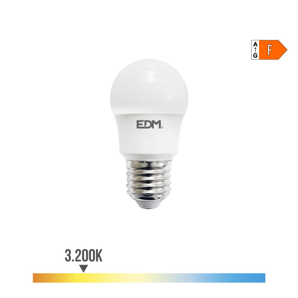 BOMBILLA ESFERICA LED E27  8,5W LUZ CALIDA (98724)