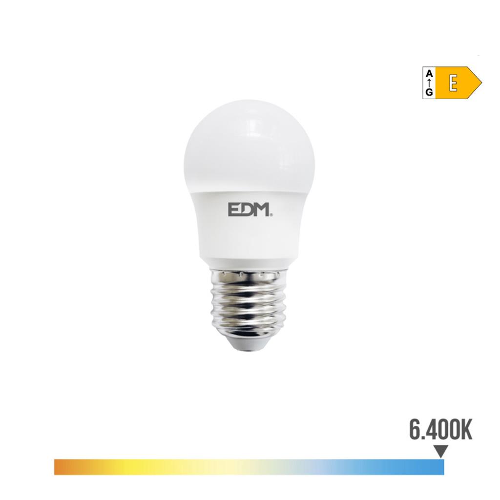 BOMBILLA ESFERICA LED E27  8,5W LUZ FRIA (98728)