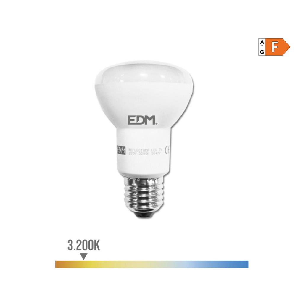 BOMBILLA REFLECTORA LED E27 7W LUZ CALIDA (35477)