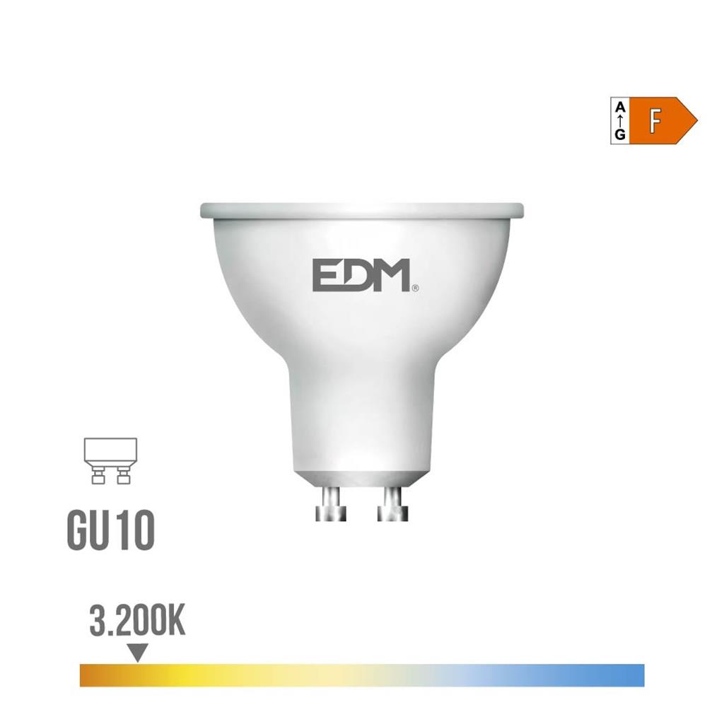 BOMBILLA DICROICA LED GU10 10W LUZ CALIDA (98004)