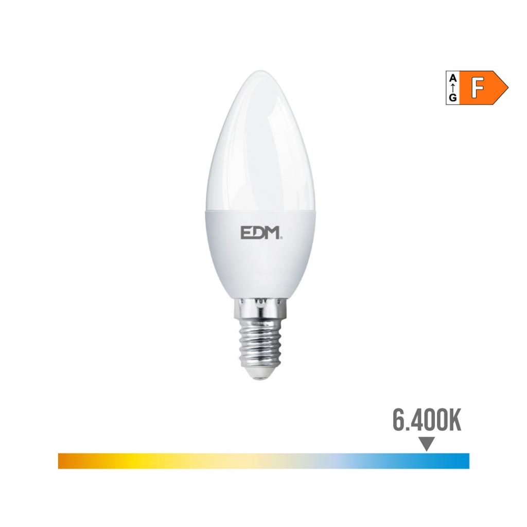 BOMBILLA VELA LED E14 7W LUZ FRIA (98950)