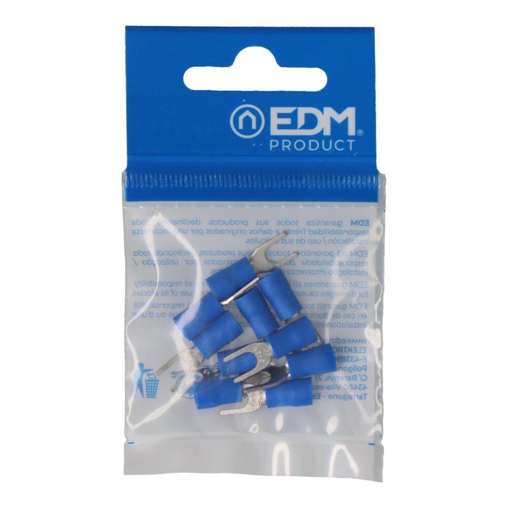 TERMINAL PREAISLADO HORQUILLA PVC (10UD) (E48631)
