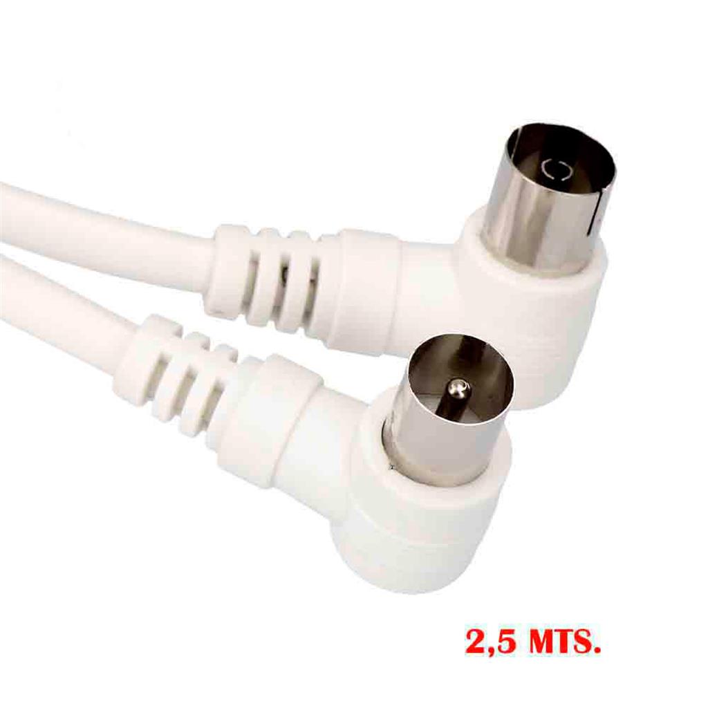 PROLONGACION TV ACODADA 9,5MM 2,5M BLANCA (51101)