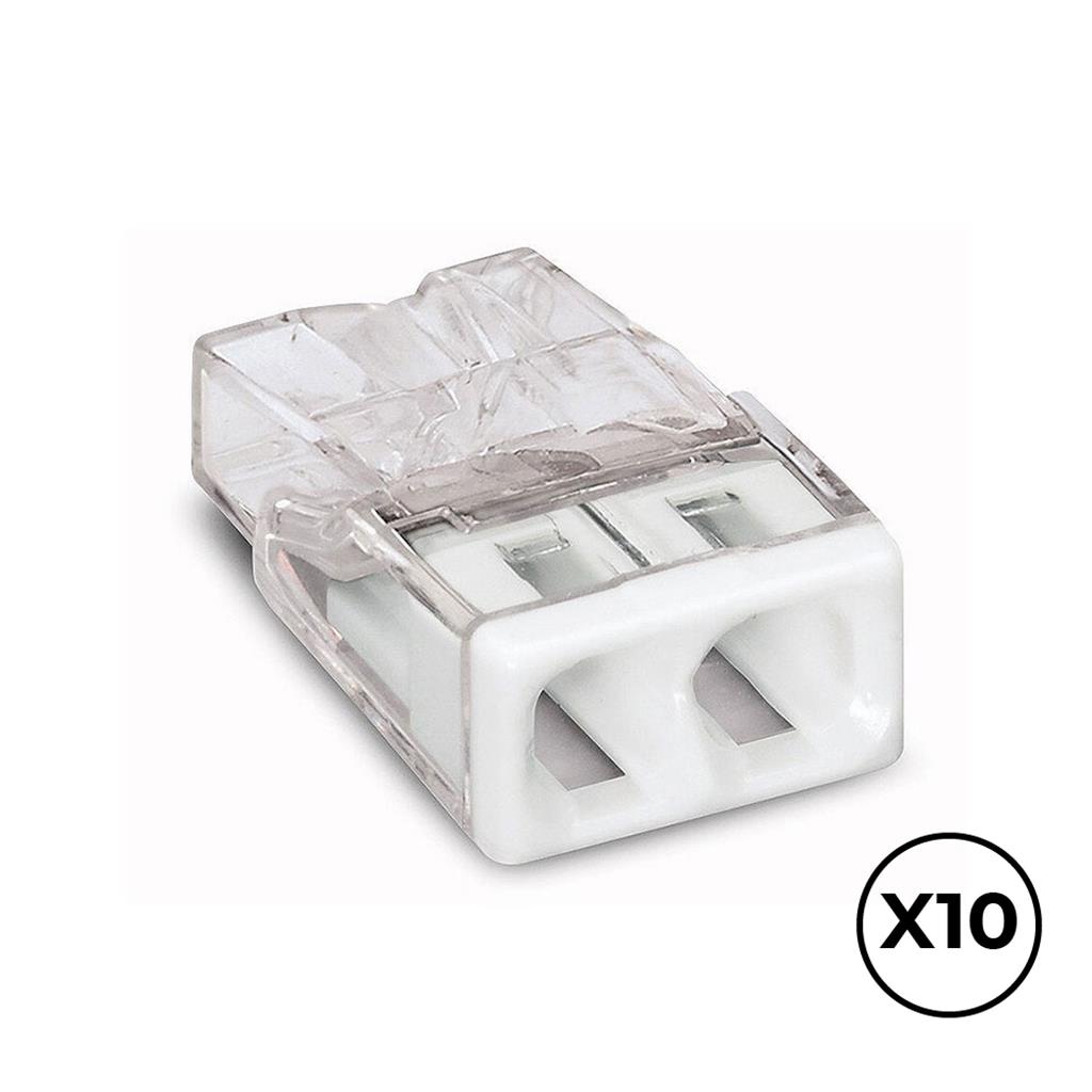 CONECTOR RAP. 2 VIAS RIGIDO BLANCA (10UD) (E63140)