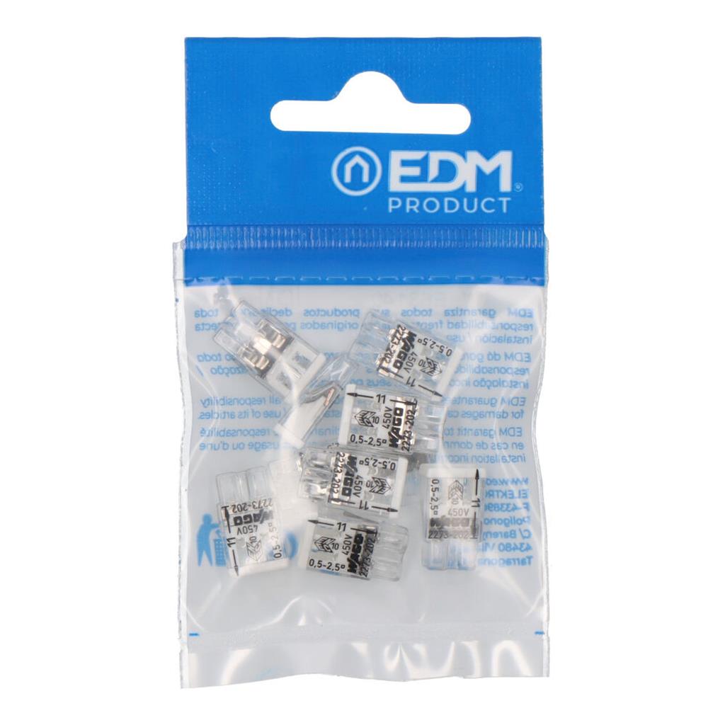 CONECTOR RAP. 2 VIAS RIGIDO BLANCA (10UD) (E63140)