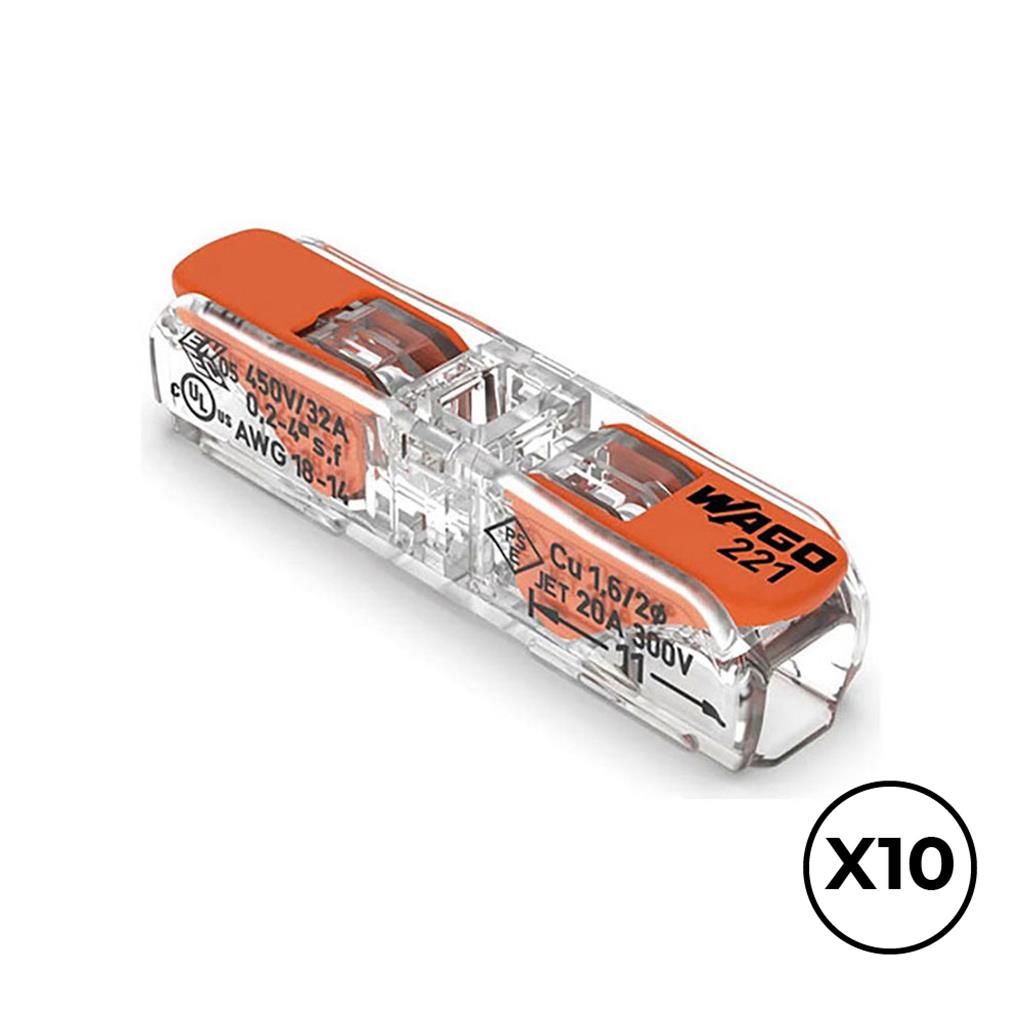 CONECTOR RAP.EN LINEA+PALANCA 2 VIAS 10UD (E63136)