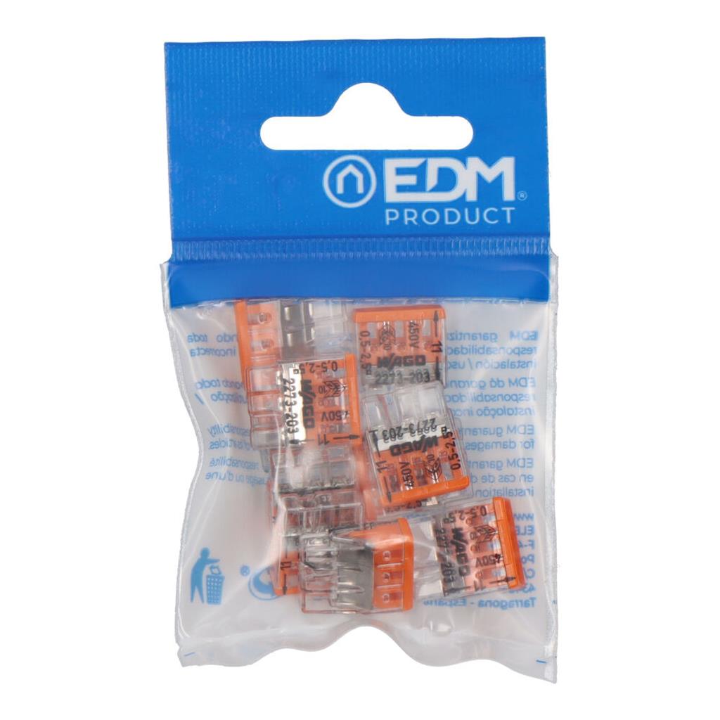 CONECTOR RAP. 3 VIAS RIGIDO NARANJA(10UD) (E63141)