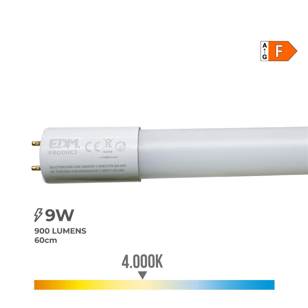 TUBO LED  9W 4000K LUZ DIA Ø2,6X60CM (31197)