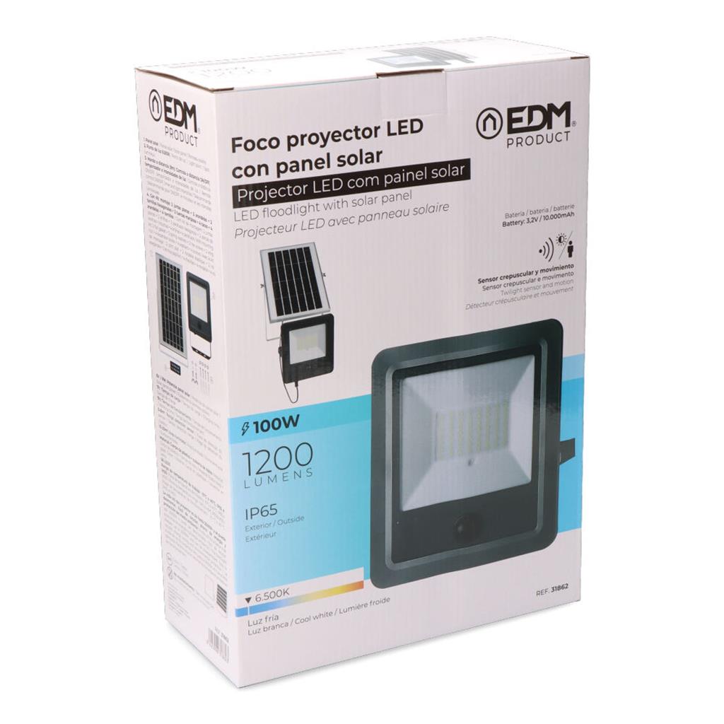 FOCO PROYECTOR SOLAR C/SENSOR 100W 6.500K (31862)