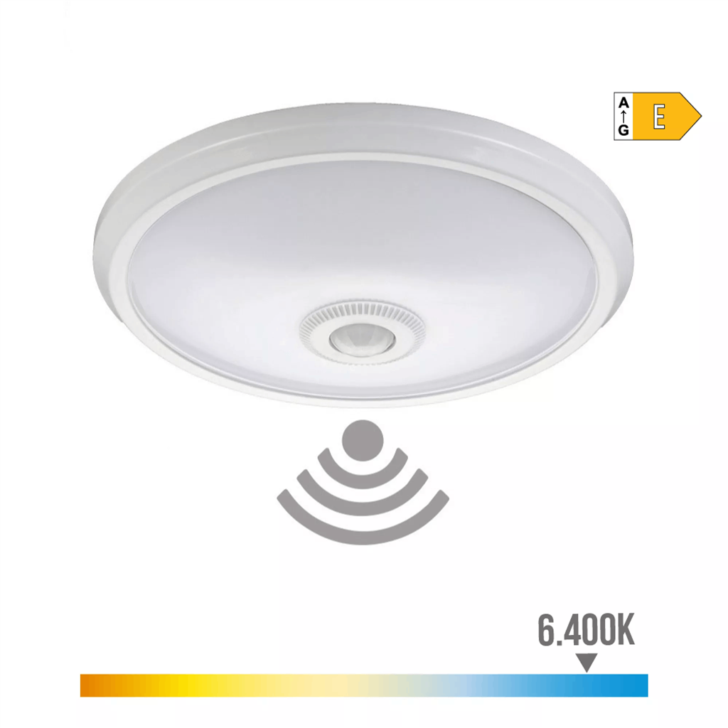 APLIQUE SUPERF. C/SENSOR 15W 6400K Ø29X6CM (32509)