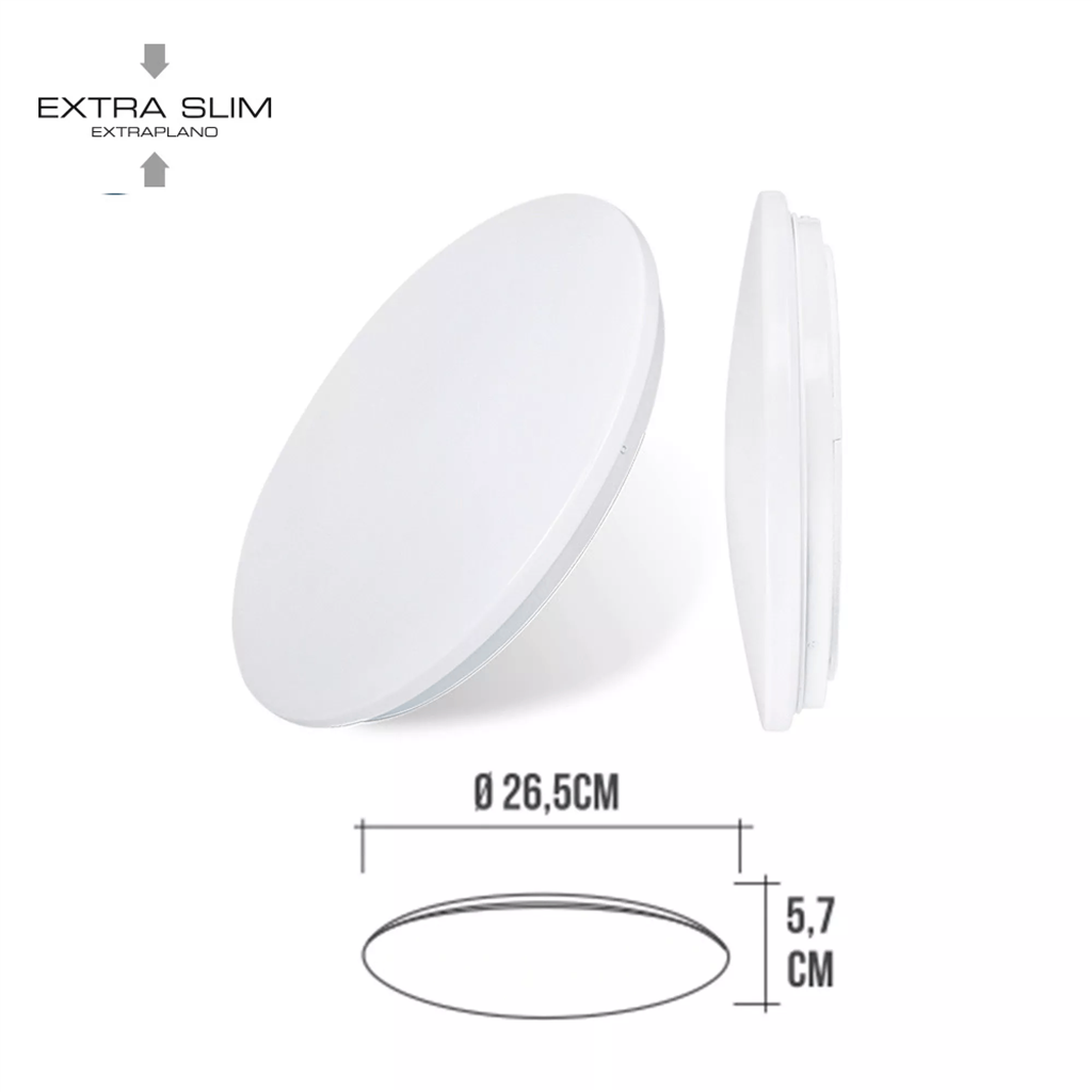 APLIQUE CIRCULAR SUPERF.12W 6500K Ø25,5CM (32516)