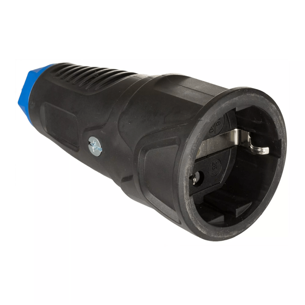 BASE AEREA CAUCHO 16A 250V IP20 NEGRA (42011)