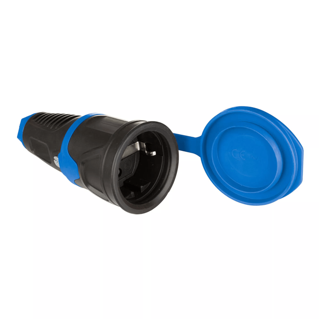 BASE AEREA CAUCHO C/TAPA 16A250V IP54 NEGRA(42012)