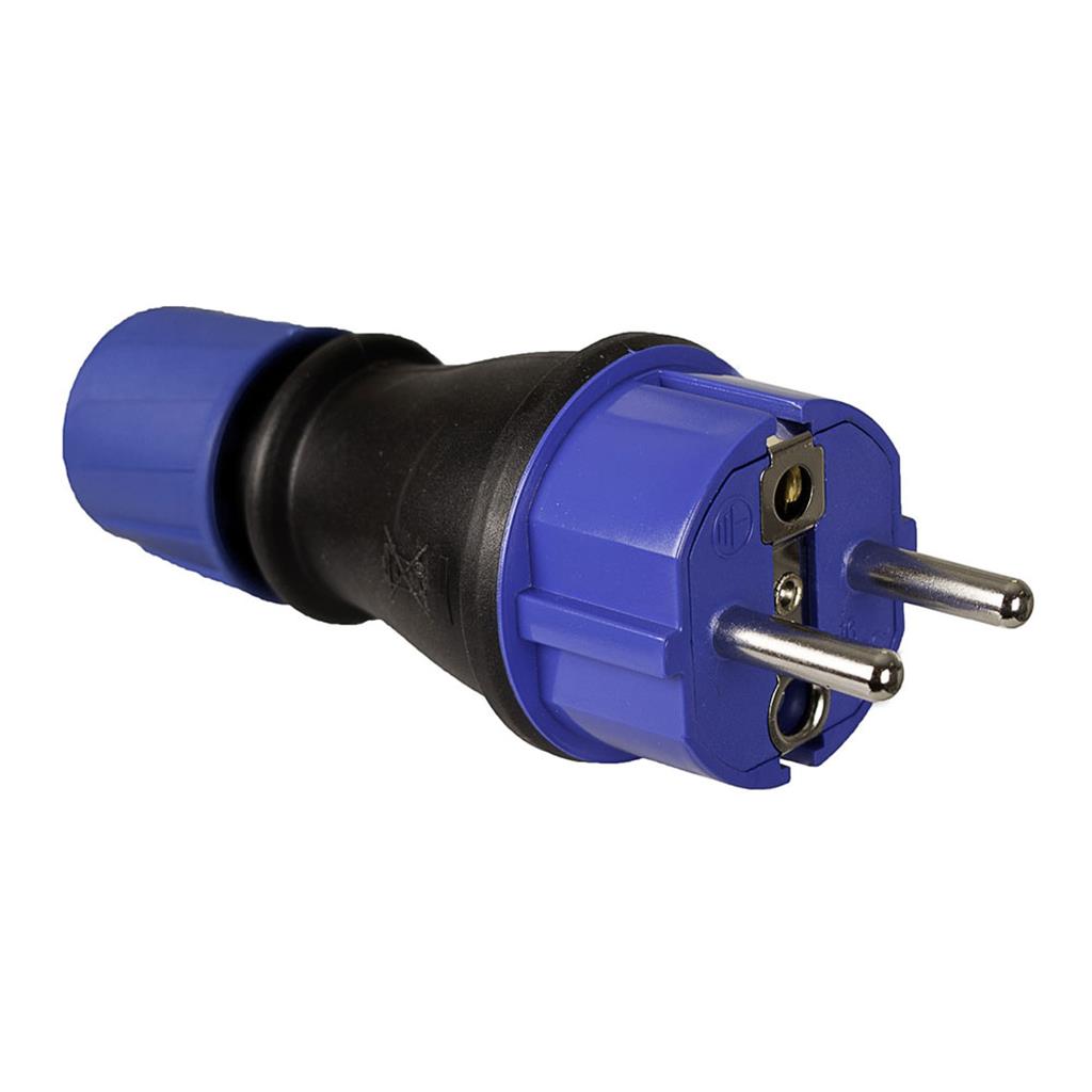 CLAVIJA TIPO F 4,8MM 16A 250V IP54 NEGRA (40111)