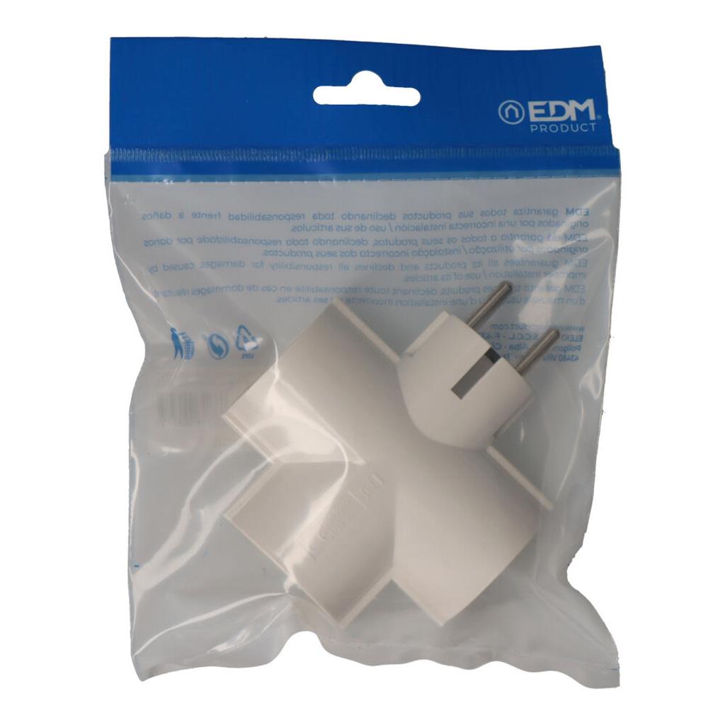 CLAVIJA TRIPLE BAQUELITA TIPO F BLANCA (E40033)