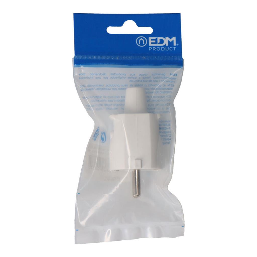 CLAVIJA GOMA 250V IP44 4,8MM. BLANCA (E42001)