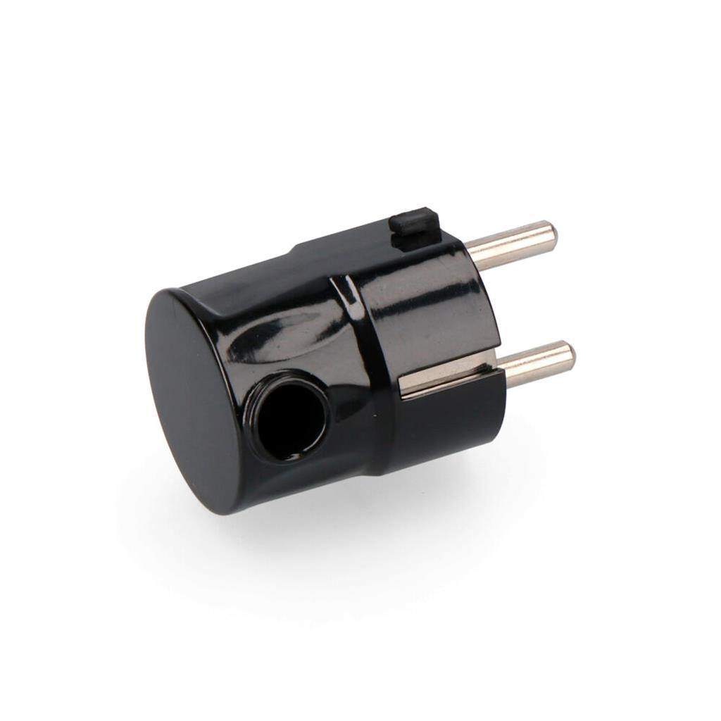 CLAVIJA TIPO F SALIDA LATERAL 4,8MM NEGRA (R40005)