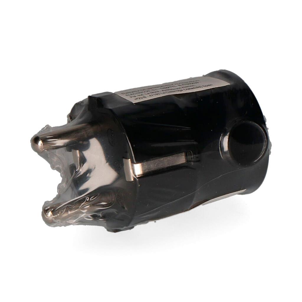 CLAVIJA TIPO F SALIDA LATERAL 4,8MM NEGRA (R40005)