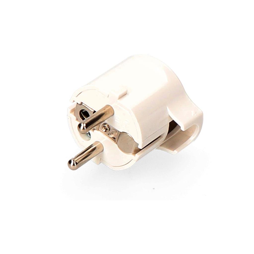 CLAVIJA 2P+T, 16A 250V SALIDA 90° BLANCA (R40006)