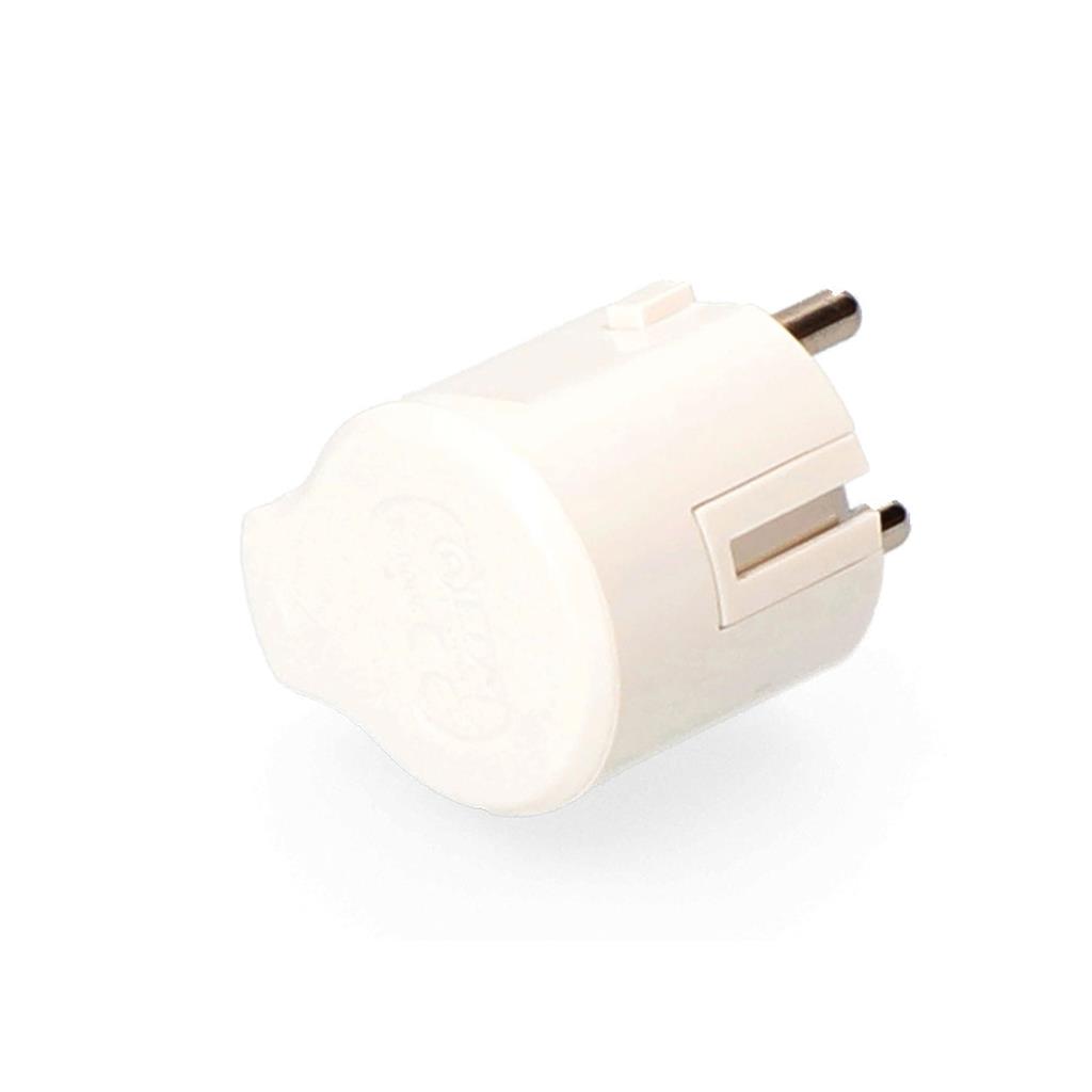 CLAVIJA 2P+T, 16A 250V SALIDA 90° BLANCA (R40006)