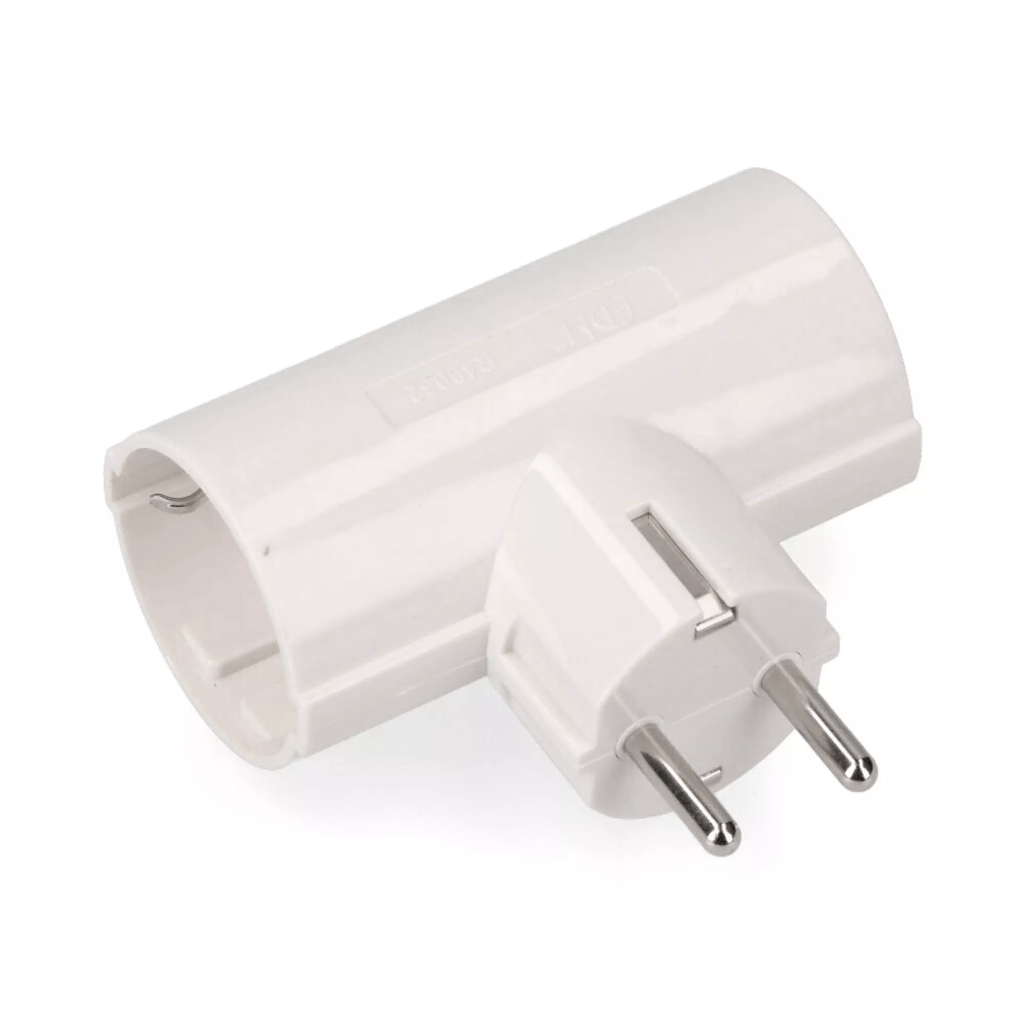 ADAPTADOR DOBLE 2P+T 16A 250V BLANCO  (R40032)