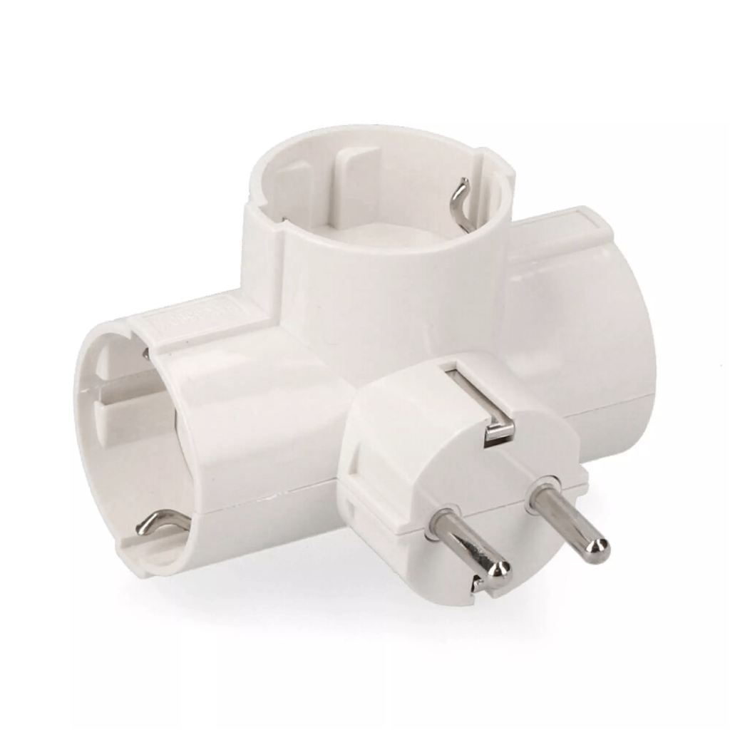 ADAPT. TRIPLE 2P+T ENTRADA LATERAL BLANCO (R40068)