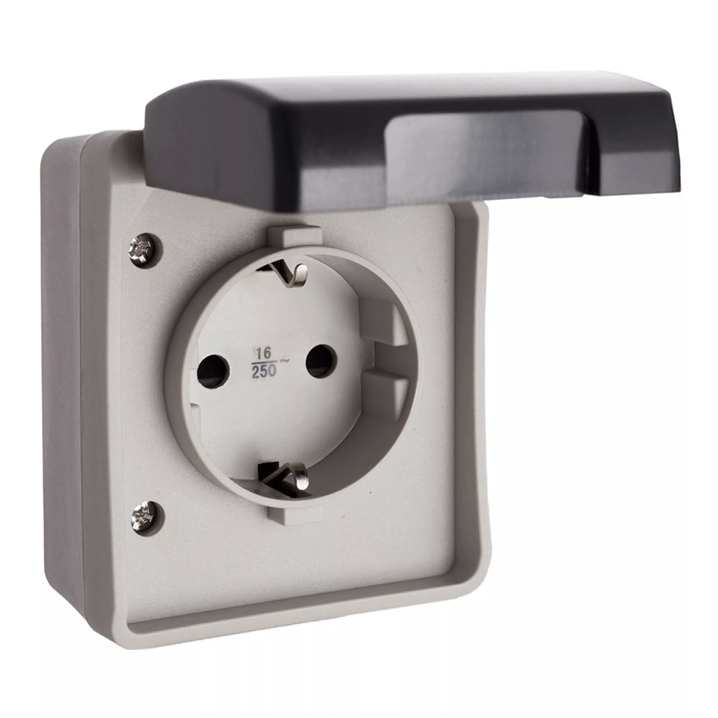 BASE FIJA ESTANCA 2P+T 16A 250V~ IP44  (R64034)