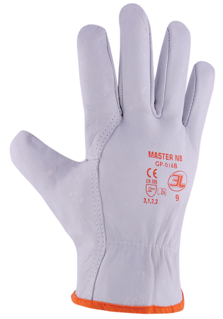 GUANTE 3L PIEL VACUNO MASSTER N GRIS T-8 (GP-016)