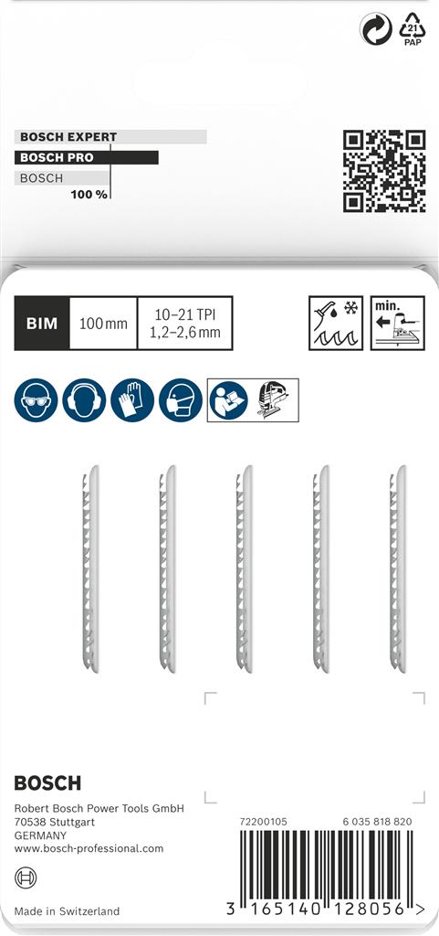 BOSCH 2.608.638.473 HOJAS CALADORA T123XPRO (5UDS)