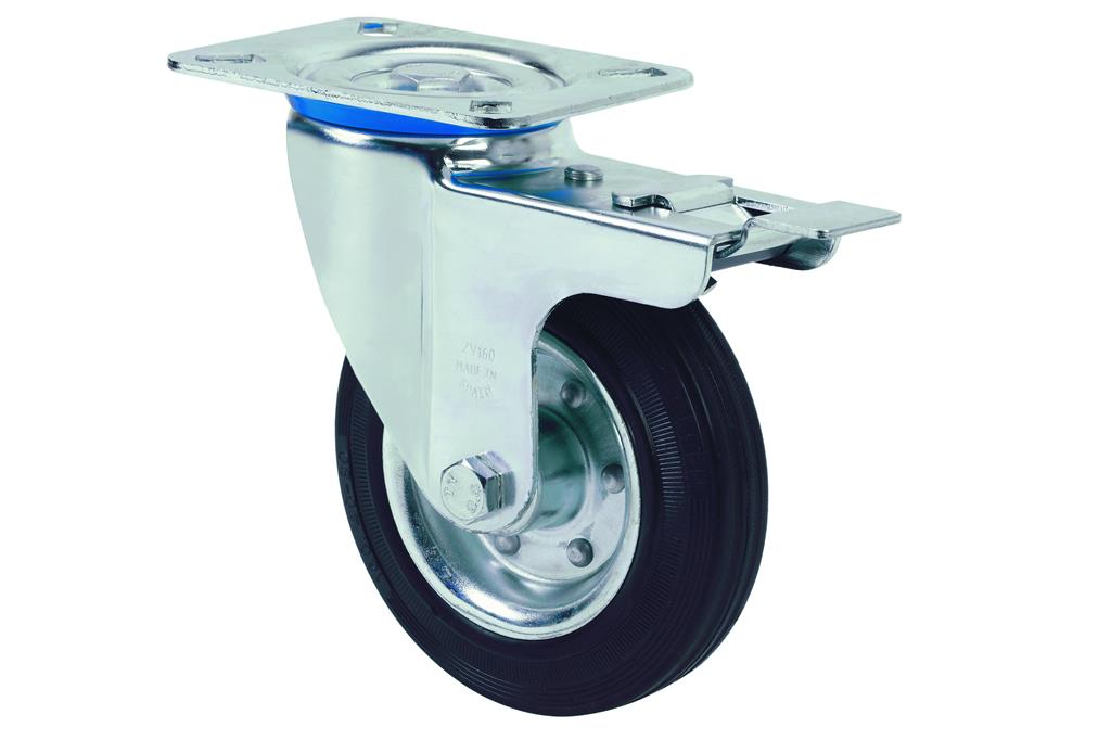 RUEDA ALEX 2-1150 Ø125MM GIRAT. FRENO 140KG GOMA