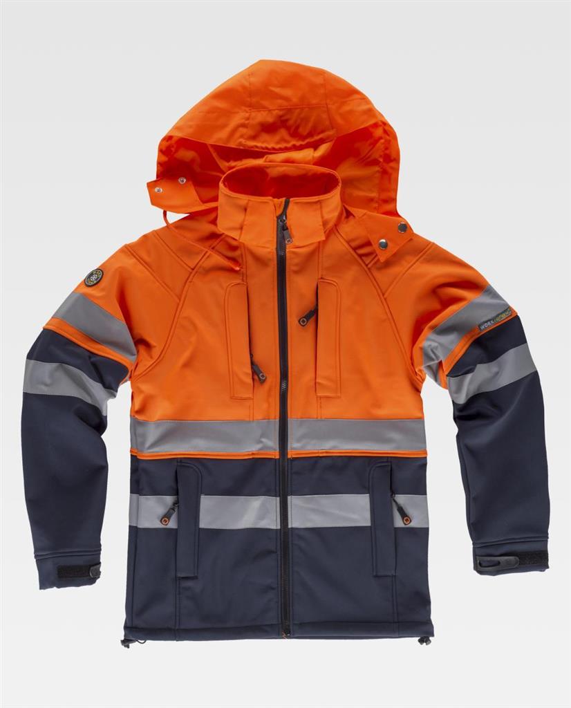PARKA A.V. SOFTSHELL S9525 NARANJA/MARINO T-M