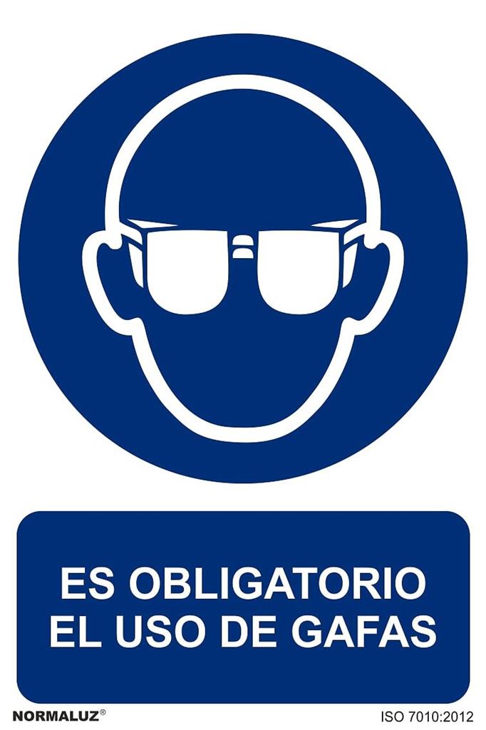 CARTEL OBLIGATORIO USO GAFAS 30X40CM RD21002