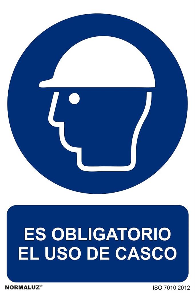 CARTEL OBLIGATORIO USO CASCO 30X40CM RD21000