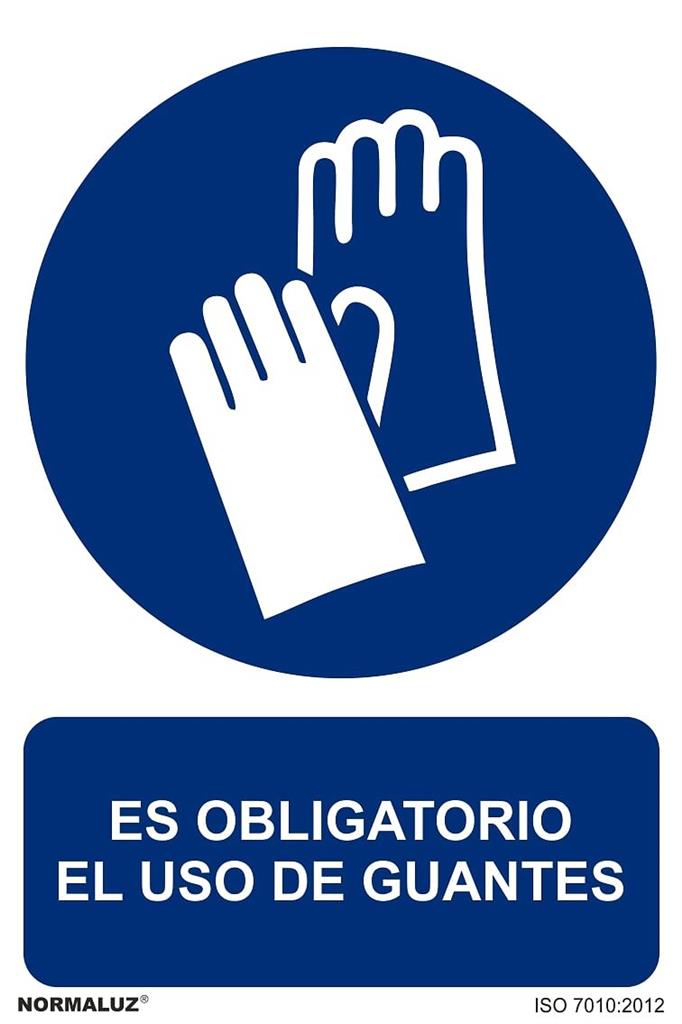 CARTEL OBLIGATORIO USO GUANTES 30X40CM RD21003