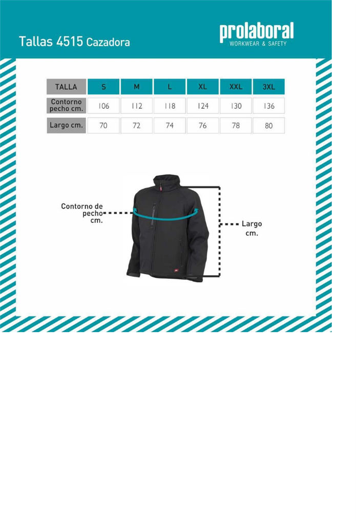 CHAQUETA ISSA 4515 EASY NEGRA T-XXL
