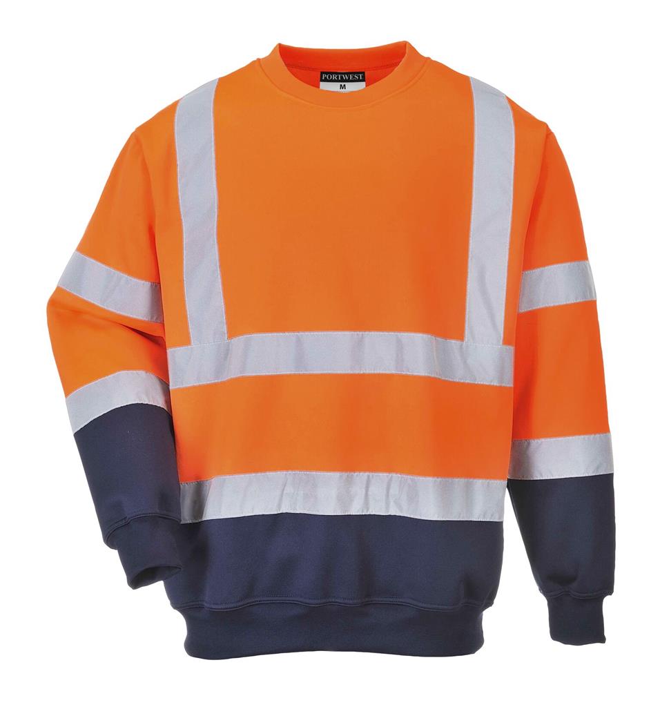 SUDADERA A.V. B306 BICOLOR MARINO/NARANJA T-M