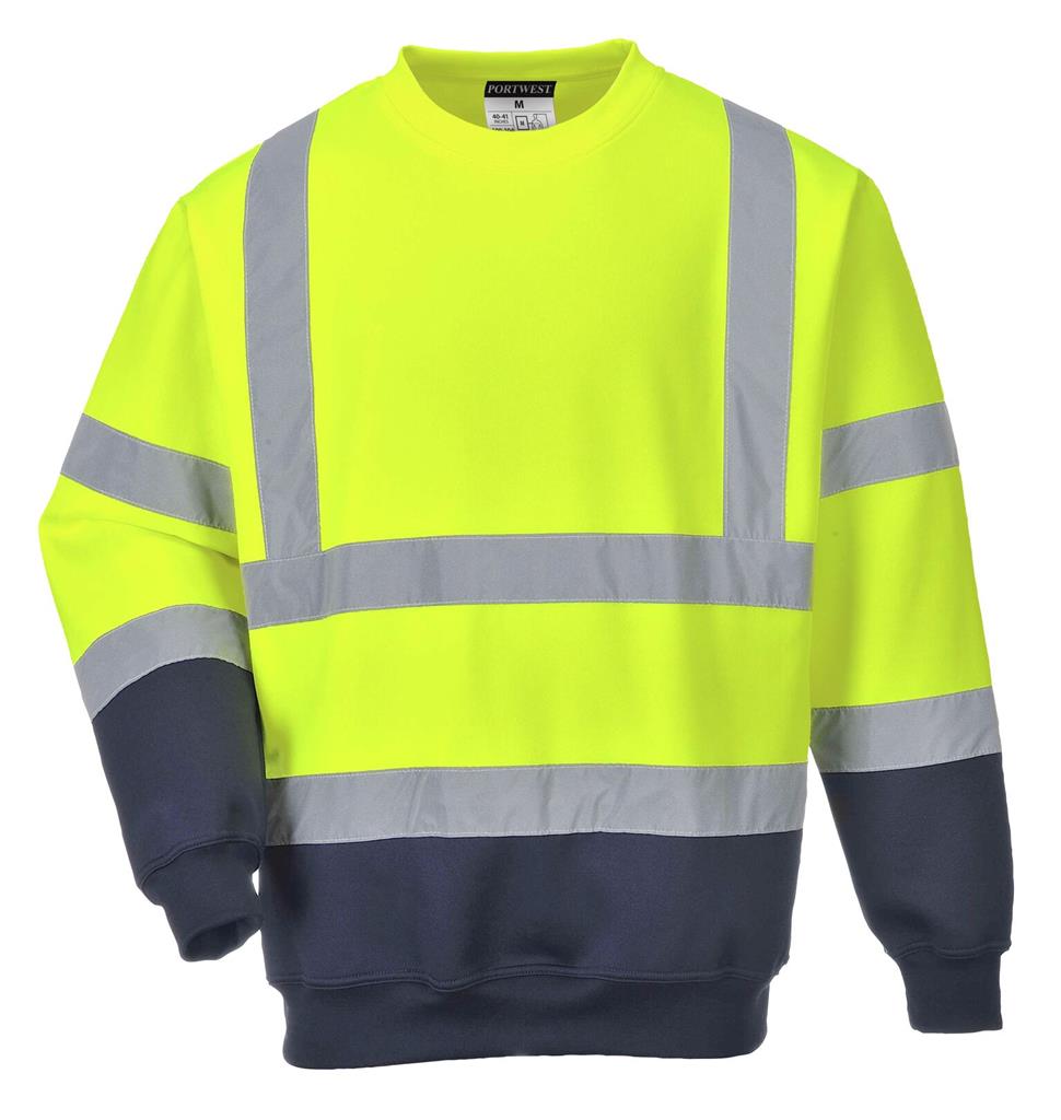 SUDADERA A.V. B306 BICOLOR AMAR/MARINO T-S