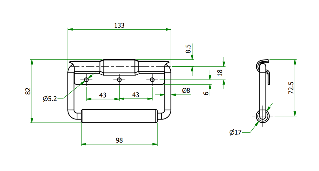 ASA ESSENTRA HNDL GRY L 133MM HL 5,2MM (493604)   