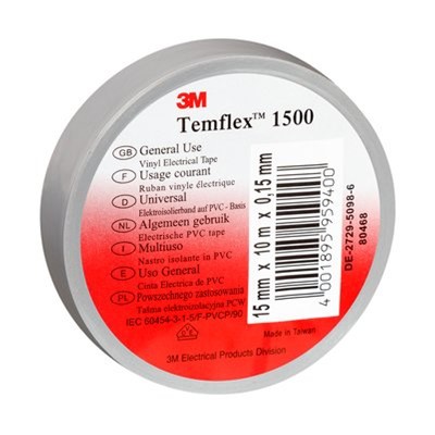 3M CINTA AISLANTE TEMFLEX 165GR20 19MMX20M GRIS