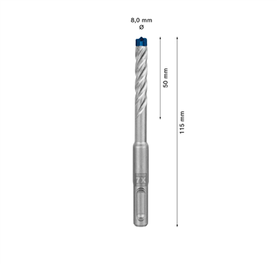 BOSCH 2.608.900.087 BROCA 7X SDS-PLUS Ø8X115MM